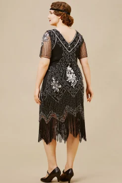 BABEYOND Flapper Dresses | Plus Size<Irregular Fringe Gatsby Plus Dress