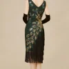 BABEYOND Flapper Dresses | Festivals<Irregular Tassel Hem Peacock Dress