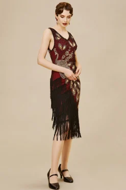 BABEYOND Flapper Dresses | Festivals<Irregular Tassel Hem Peacock Dress