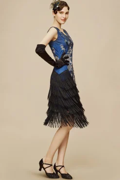 BABEYOND Flapper Dresses | Festivals<Irregular Tassel Hem Peacock Dress