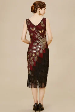BABEYOND Flapper Dresses | Festivals<Irregular Tassel Hem Peacock Dress