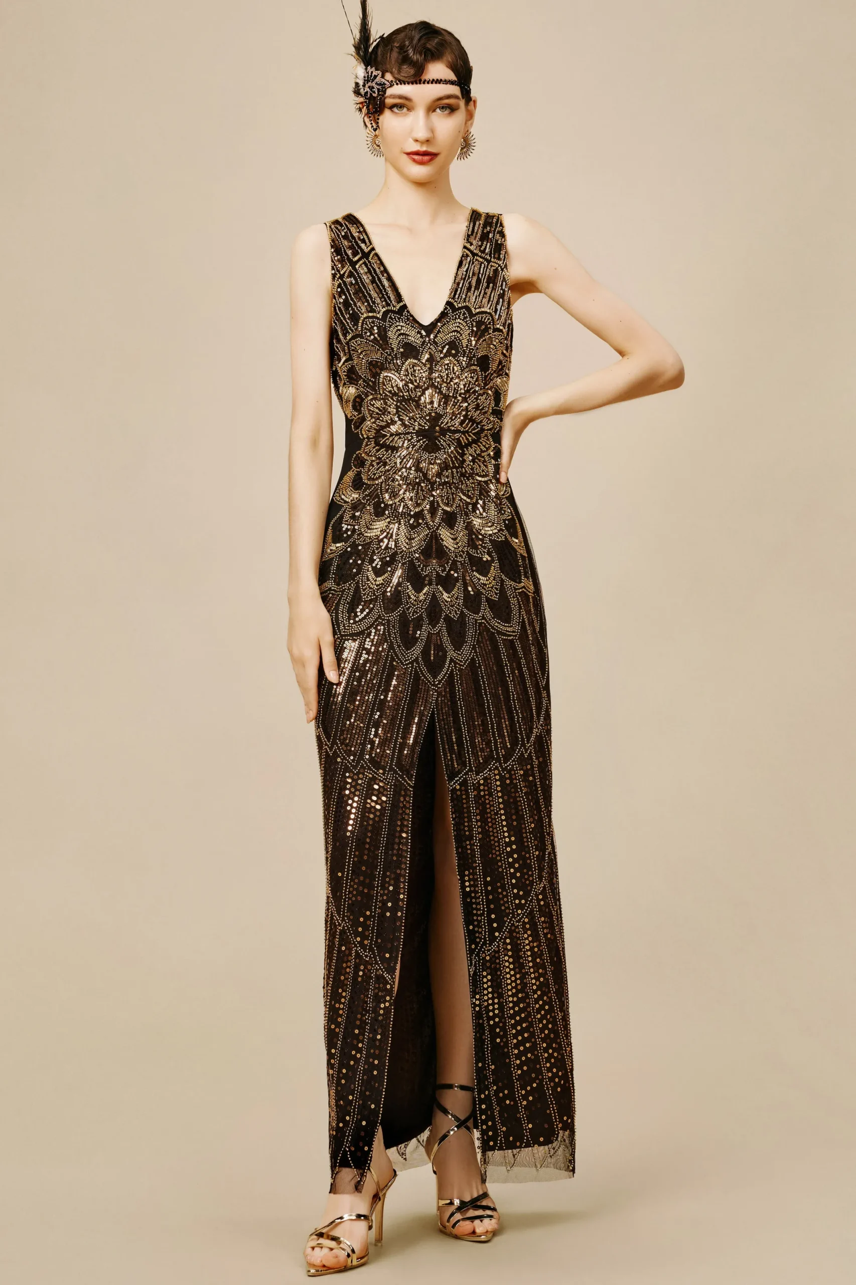 BABEYOND Evening Dresses | Plus Size<La Revue Nègre Beaded Hem Evening Gown
