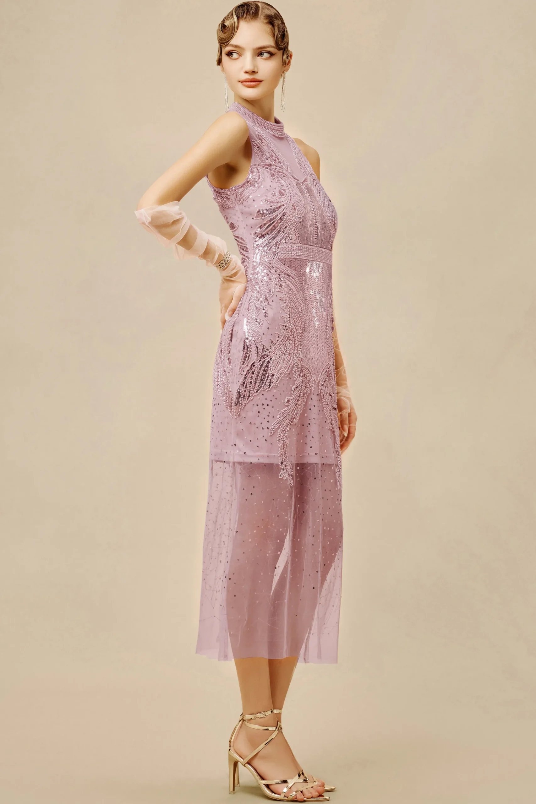 BABEYOND Evening Dresses | Formal Dresses<La Revue Nègre Feather Beading Evening Gown