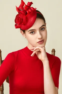 BABEYOND Fascinators<Lofty Pillbox Rose Fascinator