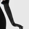 BABEYOND Gloves<21.6" Long Satin Feather Opera Gloves