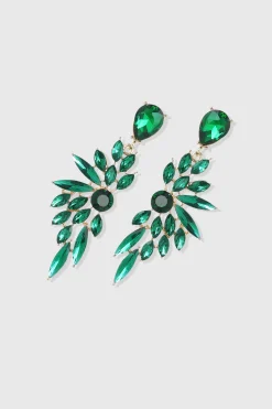 BABEYOND Earrings<Luxurious Emerald Leaf-Shaped Earrings