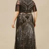 BABEYOND Plus Size<Mermaid Hem Maxi Bodycon Cocktail Plus Size Dress