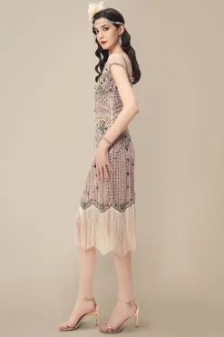 BABEYOND Sequin | Flapper Dresses<Multicolor Beading Fringe Flapper Dress