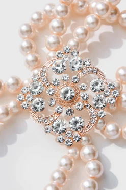 BABEYOND Bracelets | Rhinestone<Multilayer Pearl Rhinestone Link Bracelet