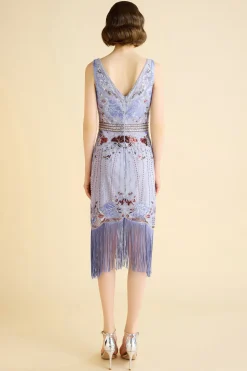BABEYOND Flapper Dresses | Plus Size<Opulent Floral Beaded Fringe Flapper Dress