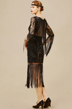 BABEYOND Flapper Dresses | Fringe<Paisley Cut-out Backless Fringe Dress