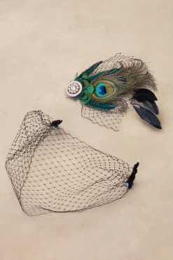 BABEYOND Fascinators<Peacock Feather Veil Tea Party Fascinator