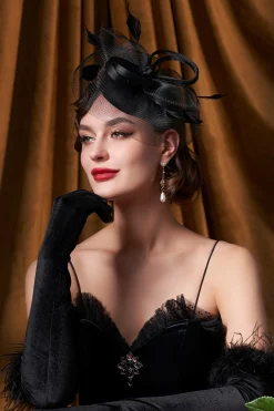BABEYOND Fascinators<Pillbox Feather Bow Knot Fascinator