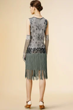 BABEYOND Flapper Dresses | Day Dresses<Princesse Tam Tam Floral Beading H-line Dress