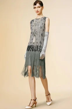 BABEYOND Flapper Dresses | Day Dresses<Princesse Tam Tam Floral Beading H-line Dress