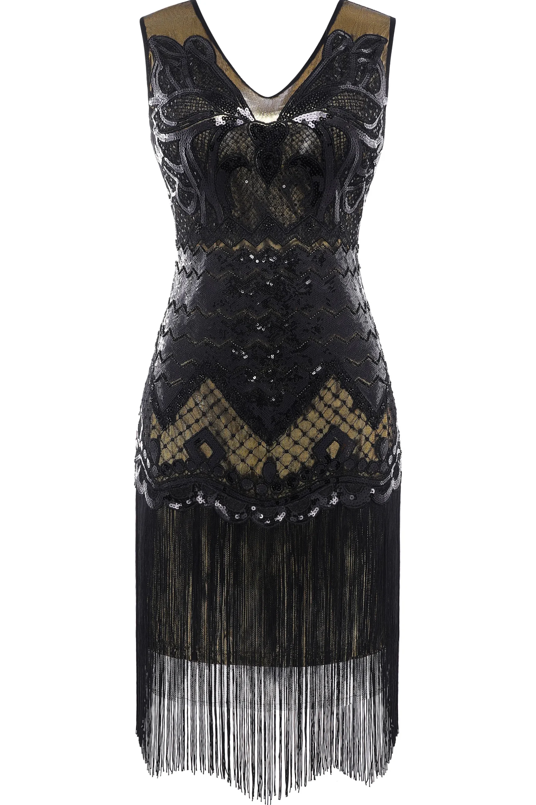 BABEYOND Flapper Dresses | Fringe<Princesse Tam Tam Sequins Fringe Flapper Dress