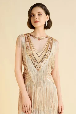 BABEYOND Flapper Dresses | Fringe<Radiant Sequin-Embellished Fringe Flapper Dress