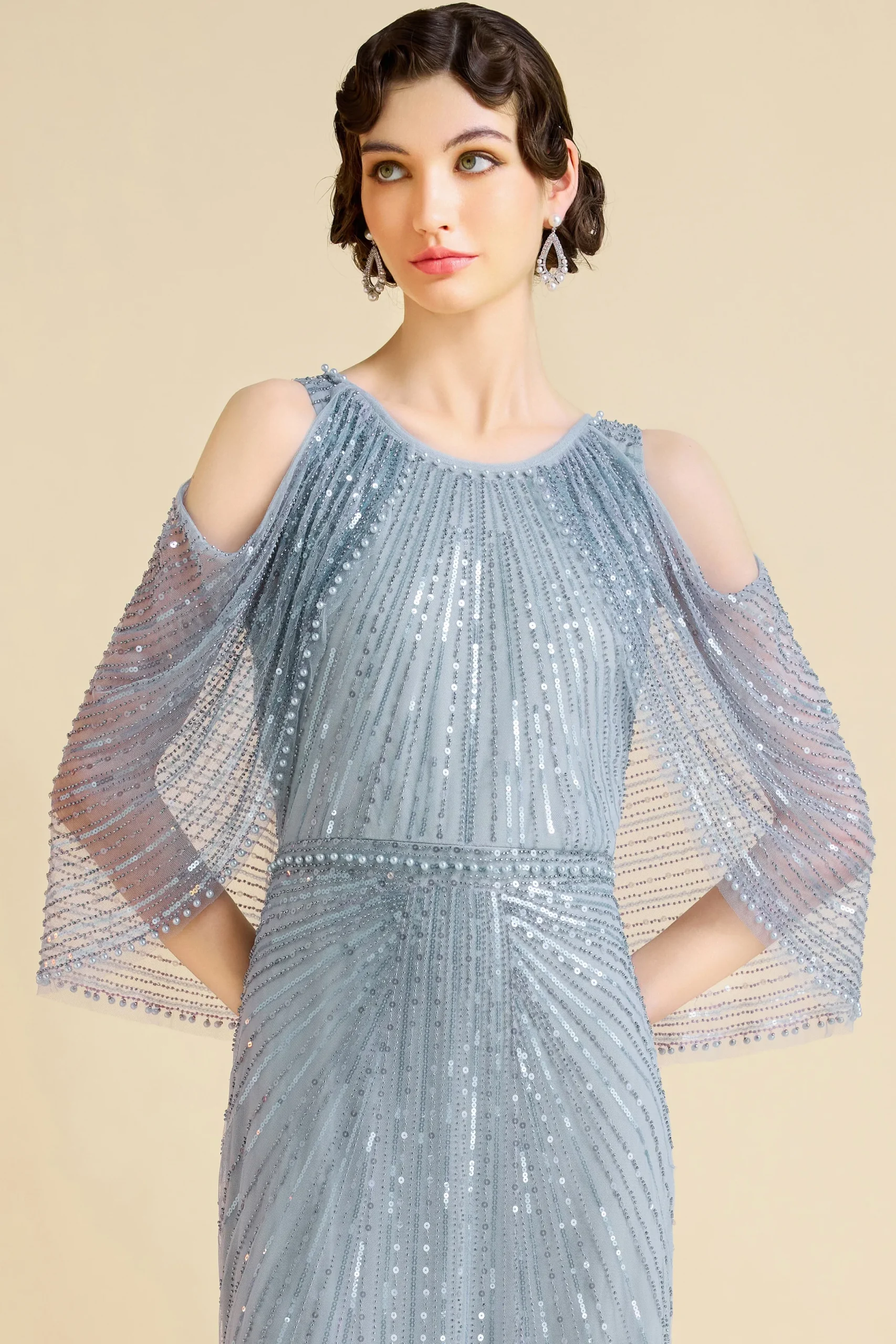 BABEYOND Evening Dresses | Formal Dresses<Radiant Sequins Cape Sleeve Evening Gown