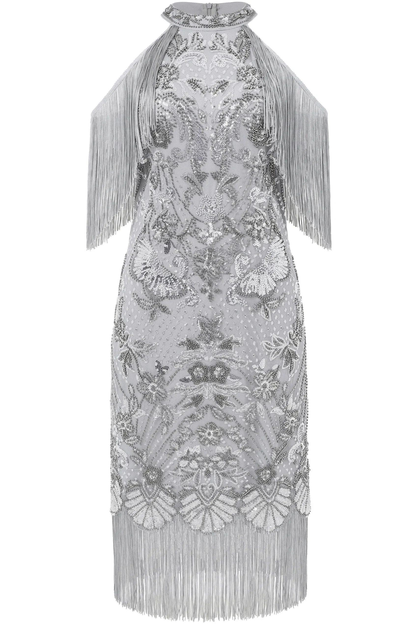 BABEYOND Flapper Dresses | Fringe<Refined Halter Neck Fringe Shoulder Flapper Dress