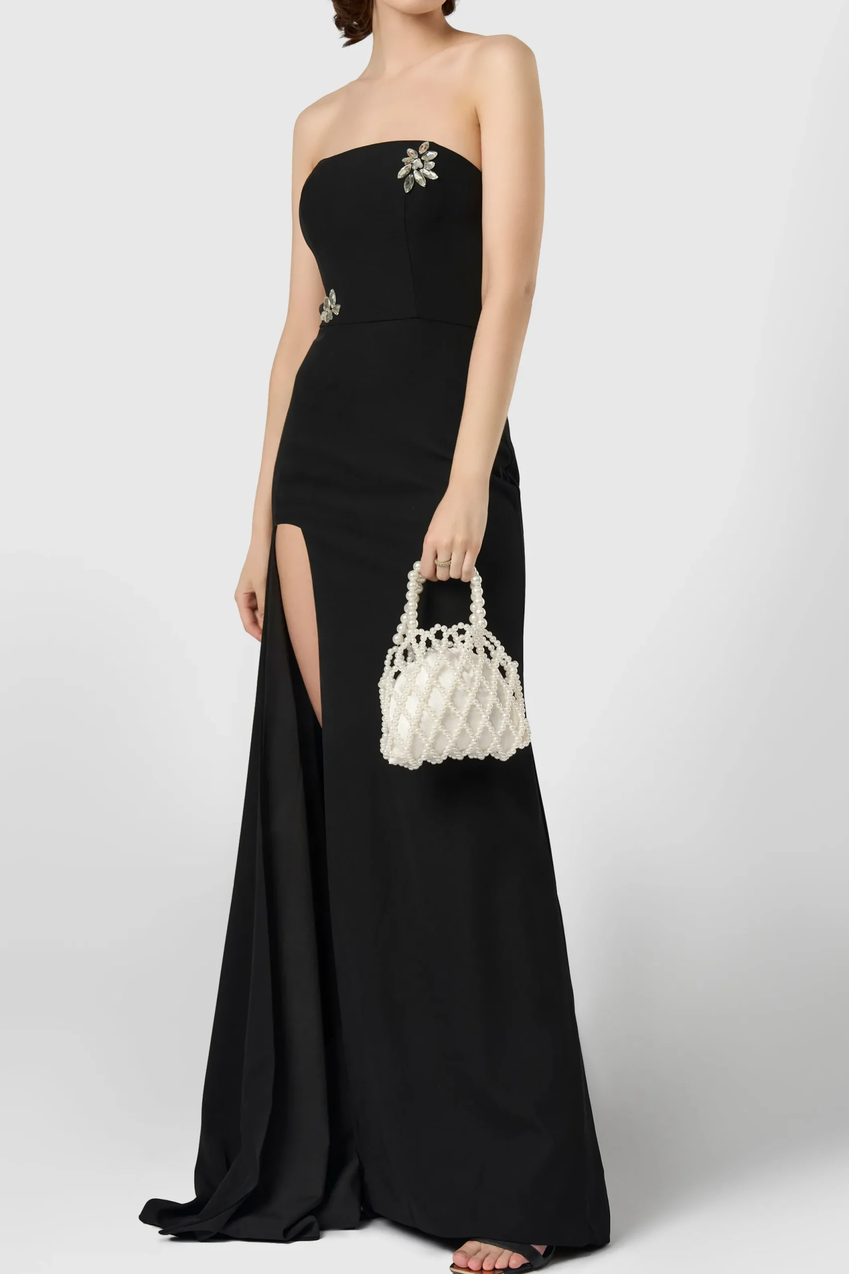 BABEYOND Handbags | Pearl<Reticulated Beaded Pearl Bucket Purse