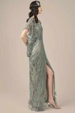 BABEYOND Evening Dresses | Sequin<Retro Batwing Sleeve Sequin Evening Gown
