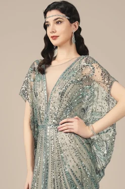 BABEYOND Evening Dresses | Sequin<Retro Batwing Sleeve Sequin Evening Gown