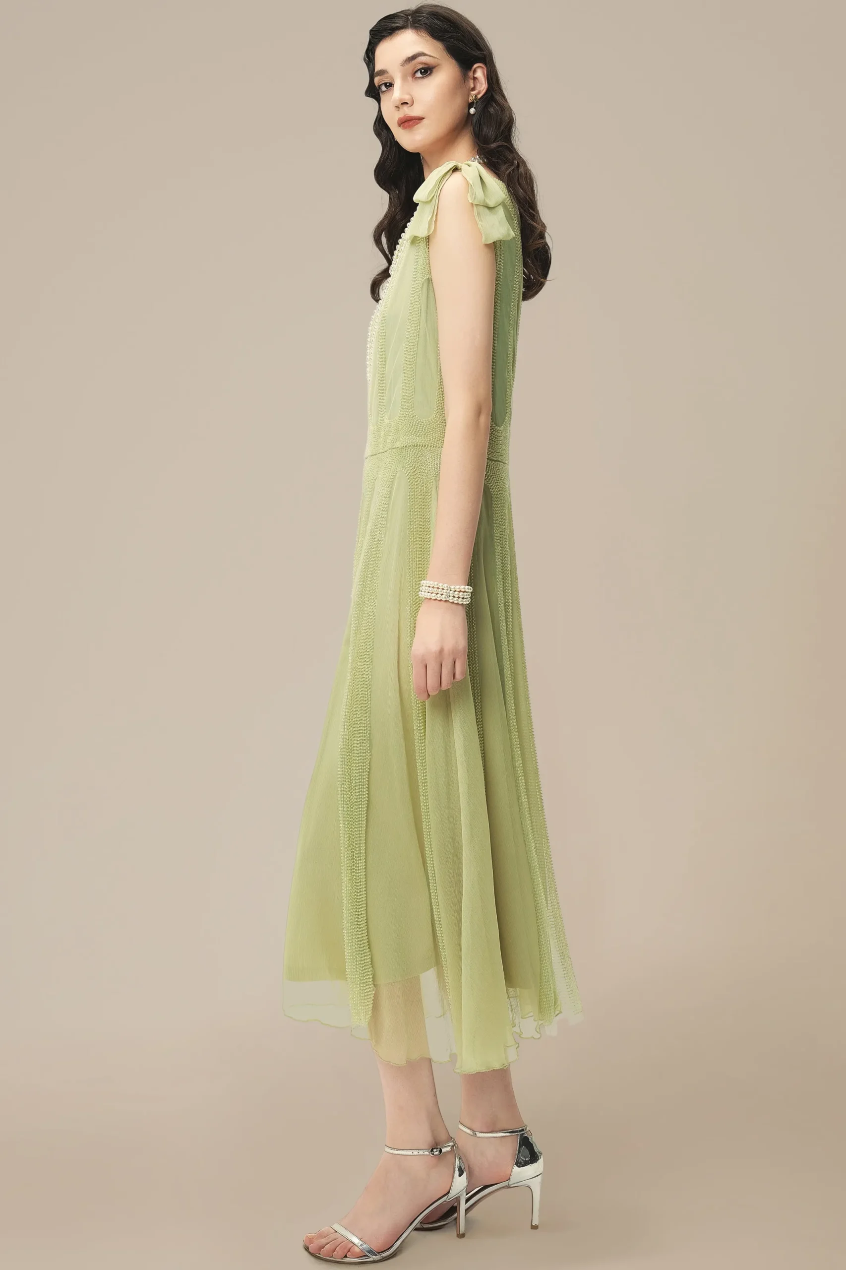 BABEYOND Day Dresses<Retro Bow Beaded A-Line Day Dress