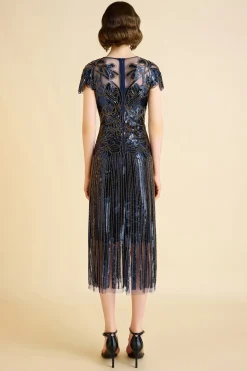 BABEYOND Flapper Dresses | Sequin<Retro Contrast Floral Bead Flapper Dress