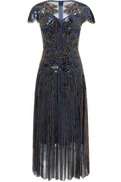 BABEYOND Flapper Dresses | Sequin<Retro Contrast Floral Bead Flapper Dress