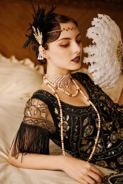 BABEYOND Feather | Rhinestone<Retro Feather Gatsby Headband