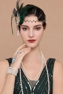 BABEYOND Feather | Rhinestone<Retro Feather Gatsby Headband