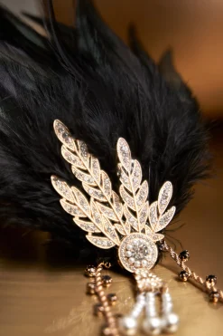 BABEYOND Feather | Rhinestone<Retro Feather Gatsby Headband