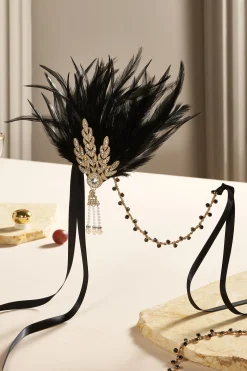 BABEYOND Feather | Rhinestone<Retro Feather Gatsby Headband