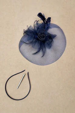 BABEYOND Fascinators<Retro Mesh Feather Beaded Fascinator