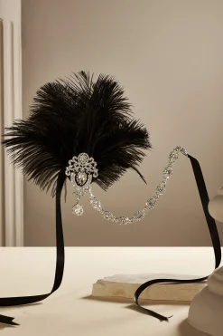 BABEYOND Rhinestone | Feather<Retro Ostrich Feather Headband