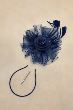 BABEYOND Fascinators<Retro Polka Dot Mesh Feather Fascinator