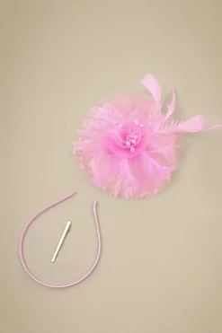 BABEYOND Fascinators<Retro Polka Dot Mesh Feather Fascinator