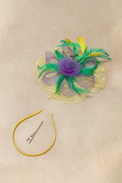 BABEYOND Fascinators<Retro Polka Dot Mesh Feather Fascinator