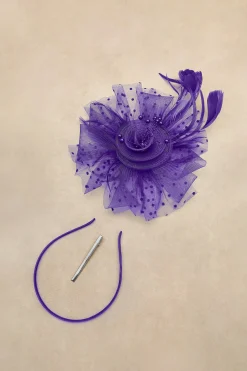 BABEYOND Fascinators<Retro Polka Dot Mesh Feather Fascinator
