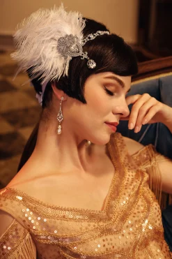 BABEYOND Feather | Rhinestone<Retro Rhinestone Ostrich Feather Headband