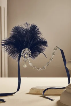 BABEYOND Feather | Rhinestone<Retro Rhinestone Ostrich Feather Headband