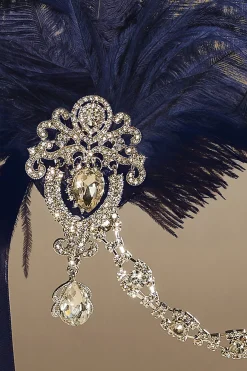 BABEYOND Feather | Rhinestone<Retro Rhinestone Ostrich Feather Headband