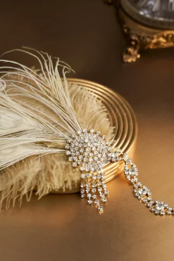 BABEYOND Feather | Chain<Rhinestone Chain Feather Headpiece