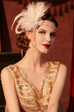 BABEYOND Feather | Chain<Rhinestone Chain Flapper Headband