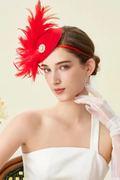 BABEYOND Fascinators<Rhinestone Feather Derby Fascinator