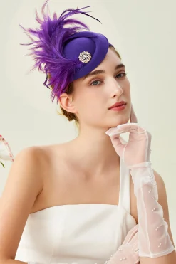 BABEYOND Fascinators<Rhinestone Feather Derby Fascinator