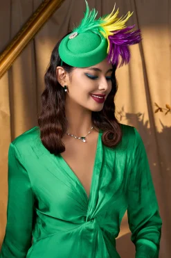 BABEYOND Fascinators<Rhinestone Feather Derby Fascinator