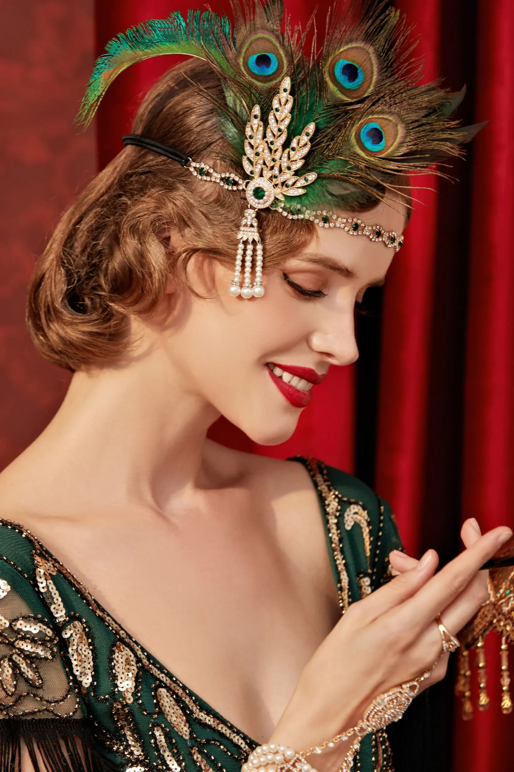 BABEYOND Rhinestone | Feather<Rhinestone Leaf Feather Headpiece