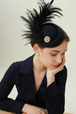 BABEYOND Fascinators<Rhinestone Studded Feather Flapper Fascinator