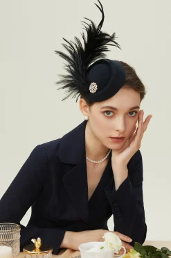 BABEYOND Fascinators<Rhinestone Studded Feather Flapper Fascinator